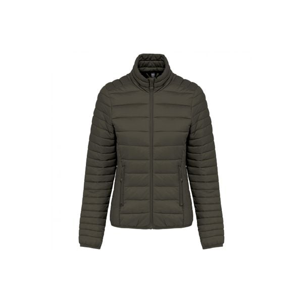 Damska lekka kurtka puchowa Kariban. Brązowe kurtki damskie KARIBAN, bez wzorów, z puchu, bez kaptura. Za 262.00 zł.