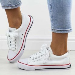 Białe trampki damskie American Dsln Lh25 Lh15. Białe trampki damskie American CLUB, bez wzorów, z tkaniny, bez zapięcia. W wyprzedaży za 89.10 zł.