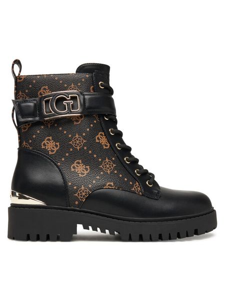 Guess Trapery FLTORA FAL10 Czarny. Czarne trapery damskie Guess, ze skóry, bez zapięcia. Za 719.99 zł.