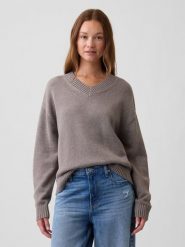 GAP Sweter w kolorze szarobrązowym rozmiar: XS. Brązowe swetry klasyczne damskie GAP, xs, bez kołnierzyka. Za 184.95 zł.