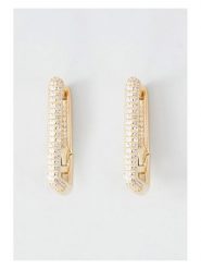 U.S. Polo Assn. Pozłacane kolczyki-kreole z kryształami rozmiar: onesize. Białe kolczyki damskie U.S. Polo Assn., z kryształem, metalowe. Za 104.95 zł.