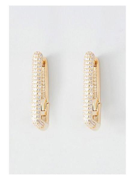 U.S. Polo Assn. Pozłacane kolczyki-kreole z kryształami rozmiar: onesize. Białe kolczyki damskie U.S. Polo Assn., z kryształem, metalowe. Za 104.95 zł.