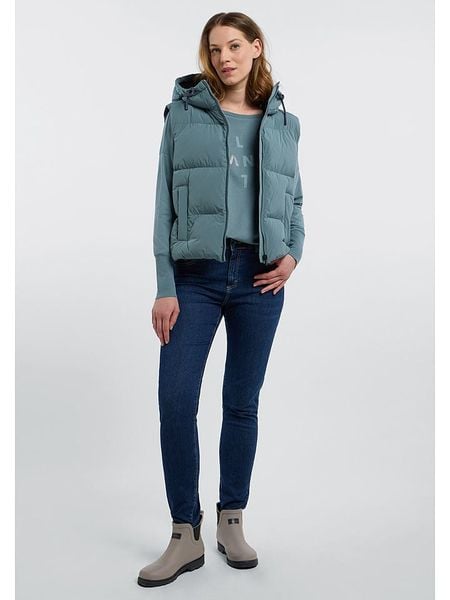 ELBSAND Kamizelka pikowana "Tari" w kolorze niebieskim rozmiar: XL. Niebieskie kamizelki damskie ELBSAND, xl, bez wzorów, bez kaptura. Za 259.74 zł.