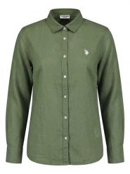 U.S. Polo Assn. Koszula - Regular fit - w kolorze oliwkowym rozmiar: L. Brązowe koszule damskie U.S. Polo Assn., l, bez wzorów, z bawełny, bez kołnierzyka, bez ramiączek. Za 198.45 zł.