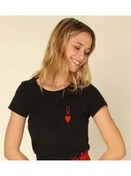 WOOOP Koszulka "Queen" w kolorze czarnym rozmiar: L. Czarne koszulki damskie Wooop, l, bez wzorów, z bawełny, bez kołnierzyka, bez ramiączek. Za 56.99 zł.