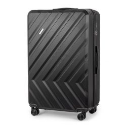 Walizka podróżna duża XL twarda SOLIER KYOTO 1071 czarna 28'. Czarne walizki bez wzorów, duże. Za 189.90 zł.