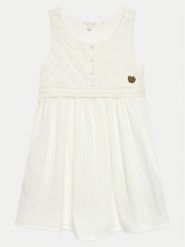 Guess Sukienka codzienna J4GK18 WG5H0 Écru Regular Fit. Sukienki dziewczęce Guess, z aplikacjami, z bawełny, bez ramiączek, proste. Za 129.99 zł.