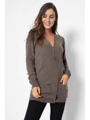 Perfect Cashmere Kaszmirowy kardigan "Pearl" w kolorze szarobrązowym rozmiar: XL. Brązowe kardigany damskie Perfect Cashmere, xl, bez wzorów, z kaszmiru. Za 411.91 zł.