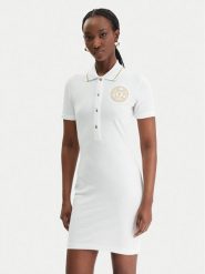 Versace Jeans Couture Sukienka codzienna 80HAOT03 CJ01T Biały Slim Fit. Białe sukienki damskie Versace Jeans Couture, bez wzorów, z bawełny, bez ramiączek. Za 829.99 zł.