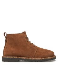 Birkenstock Trzewiki Uppsala Mid Shearling 1028148 Brązowy. Brązowe botki damskie Birkenstock, ze skóry, bez obcasa, na płaskiej podeszwie, bez zapięcia. Za 769.99 zł.
