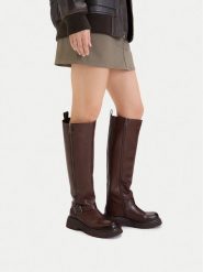 G-Star Raw Kozaki EO-GLCI-GLC8137 Brązowy. Brązowe kozaki damskie G-Star, ze skóry, bez obcasa, na płaskiej podeszwie, bez zapięcia. Za 799.99 zł.