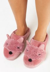 Różowe Kapcie z Futerkiem i Ozdobnymi Uszami Vlavellla. Czerwone kapcie damskie Born2be. Za 29.99 zł.