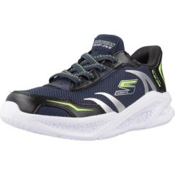 Kapcie SKECHERS METEOR-LIGHTS Niebieski. Niebieskie kapcie damskie Skechers, z syntetyku. Za 258.99 zł.