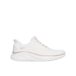 Buty sportowe damskie Skechers Bobs Squad Chaos SLIP-INS. Białe obuwie sportowe casual damskie Skechers, bez zapięcia. Za 302.99 zł.