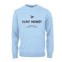 Bluza z bawełny organicznej – Okrągły dekolt / Dorośli (Błękitny). Niebieskie bluzy damskie SURF MONKEY, m, bez wzorów, z bawełny, bez kaptura. Za 309.95 zł.