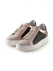 Anna Morellini Skórzane sneakersy "Antilina" w kolorze beżowo-zielono-jasnoróżowym rozmiar: 39. Brązowe obuwie sportowe damskie Anna Morellini, bez zapięcia. Za 360.17 zł.