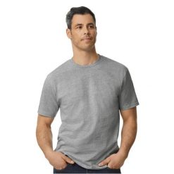 Koszulka Unisex Dla Dorosłych Softstyle Midweight. Szare bluzki damskie GILDAN, l, bez wzorów, sportowe, bez kołnierzyka, bez ramiączek. Za 43.99 zł.
