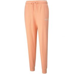 Spodnie damskie Puma Modern Basics High brzoskwiniowe. Brązowe spodnie dresowe damskie Puma, xl, bez wzorów. Za 77.00 zł.