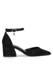 Nine West Czółenka WFA3358-1A Czarny. Czarne czółenka damskie Nine West, bez wzorów, z materiału, bez obcasa. Za 229.99 zł.
