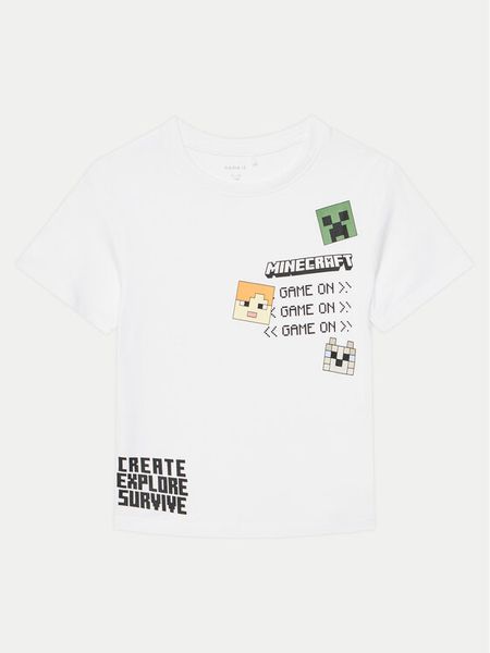 NAME IT T-Shirt Jafar MINECRAFT 13238538 Biały Regular Fit. Białe t-shirty i koszulki chłopięce Name it, bez wzorów, z bawełny, bez kołnierzyka, bez ramiączek. Za 49.99 zł.