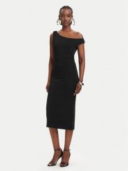 Patrizia Pepe Sukienka koktajlowa 2A3040/J333-K103 Czarny Regular Fit. Czarne sukienki damskie Patrizia Pepe, bez wzorów, z syntetyku, wizytowe, bez ramiączek. Za 1,289.00 zł.