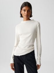 OPUS Koszulka w kolorze białym rozmiar: 40. Białe bluzki damskie Opus, bez wzorów, bez kołnierzyka, bez ramiączek. Za 86.99 zł.