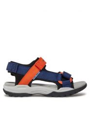 Geox Sandały J Borealis Boy J450RE 01411 C0659 S Granatowy. Niebieskie sandały chłopięce Geox, z materiału, bez zapięcia. Za 159.99 zł.