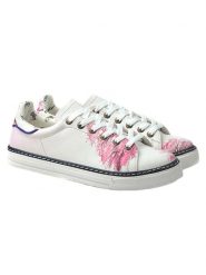 Goby Skórzane sneakersy w kolorze biało-jasnoróżowym rozmiar: 38. Białe obuwie sportowe damskie Goby, bez zapięcia. Za 206.42 zł.