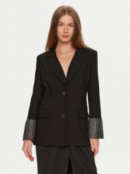Eleh Marynarka E00277 Czarny Regular Fit. Czarne marynarki i żakiety damskie Eleh, xs, bez wzorów, z syntetyku. Za 459.99 zł.