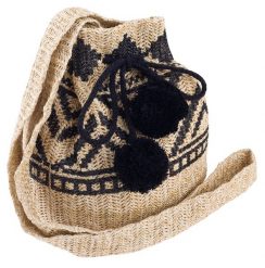 Słomiany worek beżowo-czarny Cavaldi BAG-LB-06 KHAKI. Brązowe torebki klasyczne damskie 4U Cavaldi, małe, bez dodatków. Za 61.99 zł.
