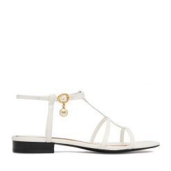 Sandały GINO ROSSI. Białe sandały damskie Gino Rossi, bez wzorów, bez obcasa, na płaskiej podeszwie, bez zapięcia. Za 299.99 zł.