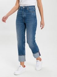 Cross Jeans Dżinsy "Brooke 010" - Straight fit - w kolorze niebieskim rozmiar: W30. Niebieskie jeansy damskie Cross Jeans, z podwyższonym stanem. Za 105.38 zł.