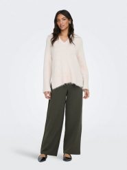 ONLY Spodnie w kolorze khaki rozmiar: M/L32. Brązowe spodnie materiałowe damskie Only, bez wzorów, z materiału. Za 98.95 zł.
