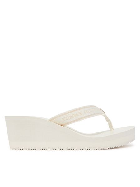Tommy Hilfiger Japonki Th Stripes Wedge Beach Sandal FW0FW08521 Biały. Białe klapki damskie Tommy Hilfiger, bez wzorów, z materiału, bez obcasa, bez zapięcia. Za 239.99 zł.