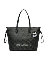 KARL LAGERFELD Torebka A1W30389 Czarny. Czarne shopper bag KARL LAGERFELD, bez wzorów, ze skóry, bez dodatków. Za 589.99 zł.
