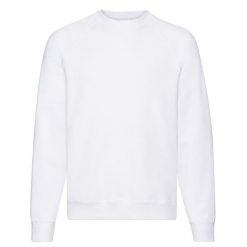 Bluza Unisex Adult Classic Plain Raglan. Białe bluzy damskie Fruit of the Loom, m, bez wzorów, z bawełny, bez kaptura. Za 78.99 zł.