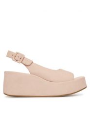 HÖGL Sandały 0-182512-85000 Beżowy. Brązowe sandały damskie Högl, bez wzorów, ze skóry, bez obcasa, na koturnie, bez zapięcia. Za 849.99 zł.