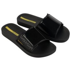 Klapki dla kobiet Ipanema ANATOMIC URB. Czarne klapki damskie Ipanema, bez wzorów, z materiału, bez obcasa, bez zapięcia. Za 89.00 zł.