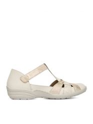 Remonte Sandały CEO-R7601-81 Écru. Sandały damskie Remonte, bez wzorów, ze skóry, bez obcasa, na płaskiej podeszwie, bez zapięcia. Za 369.99 zł.