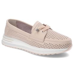 Różowe Półbuty Artiker Lekkie Buty Damskie. Czerwone półbuty damskie Artiker, na lato, w ażurowe wzory, ze skóry, bez obcasa, bez zapięcia. Za 169.00 zł.