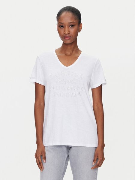 Olsen T-Shirt 11105057 Biały Regular Fit. Białe t-shirty damskie Olsen, bez wzorów, z bawełny, bez kołnierzyka. Za 139.99 zł.