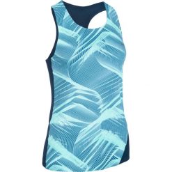 Koszulka do lekkoatletyki bez rękawów damska. Zielone koszulki damskie KIPRUN, m, bez wzorów, z materiału, bez kołnierzyka, bez ramiączek. Za 79.99 zł.