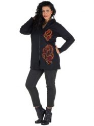 Aller Simplement Bluza w kolorze czarno-czerwono-pomarańczowym rozmiar: 42/44. Czarne bluzy damskie Aller Simplement, bez wzorów, z bawełny, bez kaptura. Za 101.23 zł.