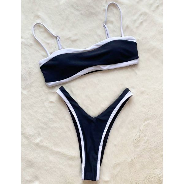 Dwuczęściowy strój kąpielowy z odważnym wycięciem Fransien. Białe bikini Intica, bez wzorów, z tkaniny. Za 159.00 zł.