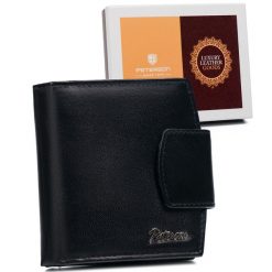 Portfel skórzany Peterson PTN RD-314-GCL-M czarny. Czarne portfele damskie Peterson, bez wzorów, ze skóry. Za 64.99 zł.