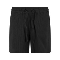 Szorty damskie z materiału Seersucker Urban Classics. Czarne spodenki sportowe damskie Urban Classics, l, bez wzorów, z bawełny, na fitness i siłownię. Za 147.30 zł.