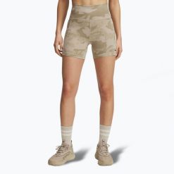 Spodenki treningowe damskie Under Armour Project Rock Middy. Brązowe obuwie sportowe damskie Under Armour, bez zapięcia, na fitness i siłownię. Za 219.99 zł.