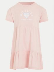 Tommy Hilfiger Sukienka codzienna Heart KG0KG07926 M Różowy Regular Fit. Czerwone sukienki dziewczęce Tommy Hilfiger, bez wzorów, z bawełny, bez ramiączek, proste. Za 299.99 zł.