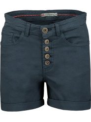Geographical Norway Bermudy "Pisak" w kolorze granatowym rozmiar: XXL. Niebieskie szorty damskie Geographical Norway, z aplikacjami, ze skóry. Za 96.60 zł.
