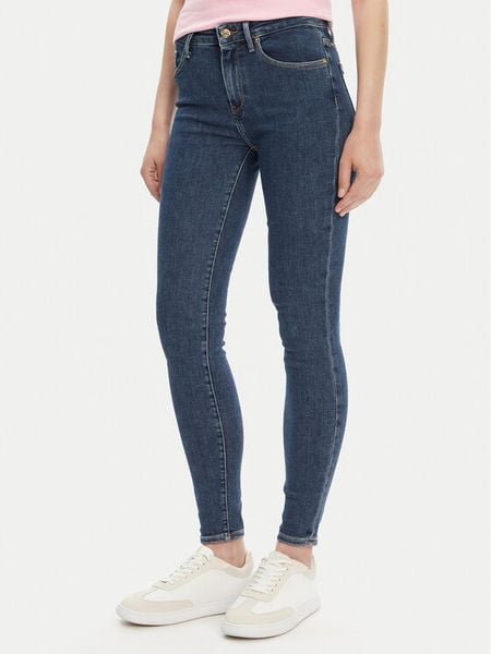 Tommy Hilfiger Jeansy Como WW0WW45673 Granatowy Skinny Fit. Niebieskie jeansy damskie Tommy Hilfiger, bez wzorów, z bawełny. Za 249.99 zł.